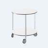 zanotta 635 girò round coffee table with wheels, white | ikonitaly