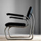 zanotta 850 sant'elia armchair side view- black leather | ikonitaly