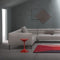 red zanotta tempo side-table with sofa | ikonitaly