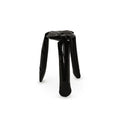 glossy black zieta plopp kitchen stool | ikonitaly